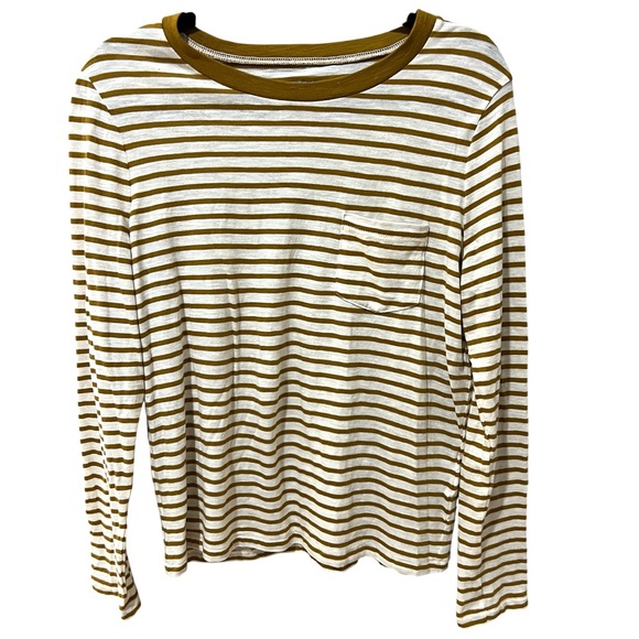 MADEWELL Striped Long Sleeve Striped T SZ M NWOT - Picture 2 of 6